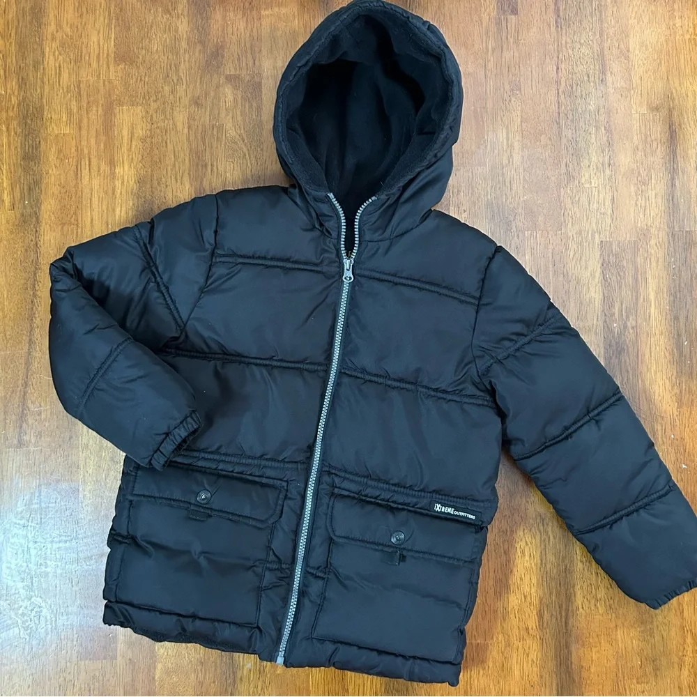 iXtreme Black Puffer Jacket | Boys Size 7 | Fleece Lined Winter Coat